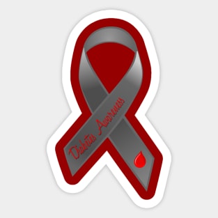 Diabetes Awareness - Grey Ribbon Sticker